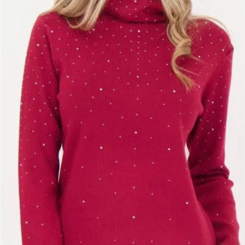 Crewneck Sweater with rhinestones size small